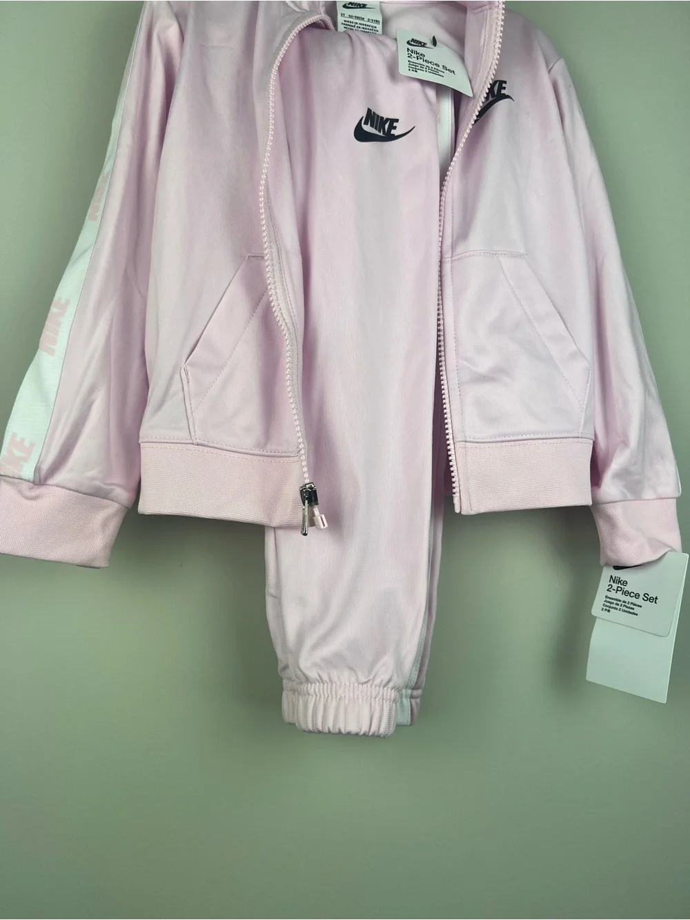 Nike Kids Light Pink Track Jacket and Pants Set
